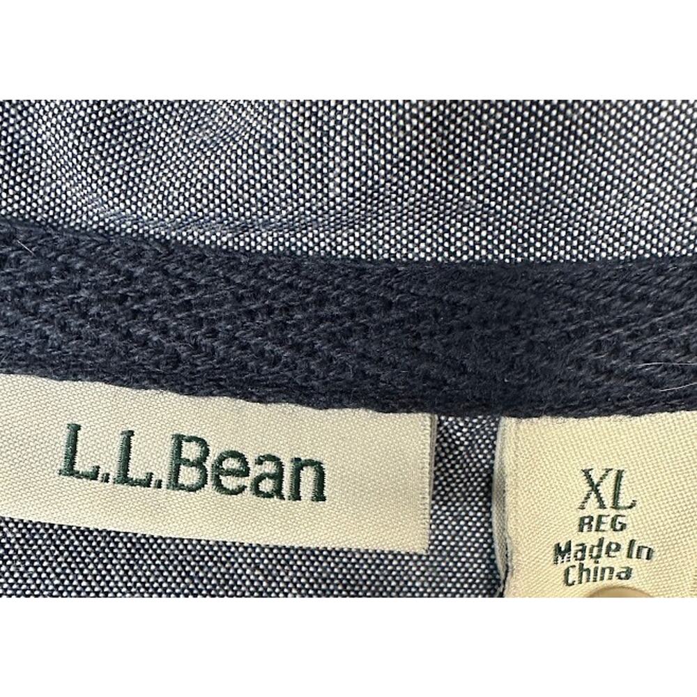 LL Bean Sweater Womens Extra Large White Navy Striped Rugby Soft Cotton Preppy - Picture 7 of 12